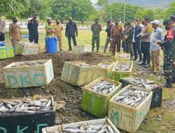 Tak Layak Konsumsi, Belasan Boks Ikan Dimusnahkan Polsek Insana Utara