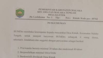 Untuk Menjadi Bagian Dari Struktur BumDes Kletek, Berikut Ini Syaratnya