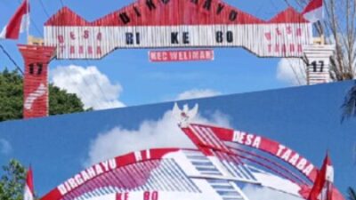 Gapura Unik Bernuansa Candi dan Garuda, Kado Desa Taaba untuk Indonesia ke-80